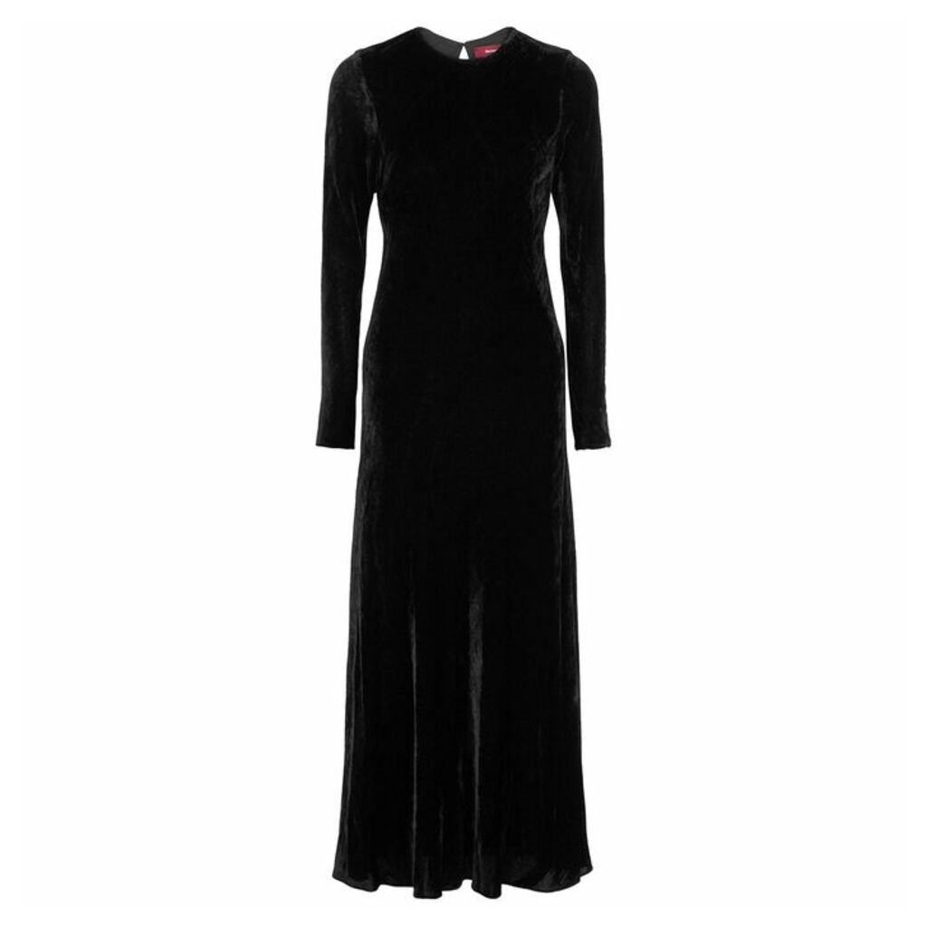 Sies Marjan Josephine Black Stretch-velvet Dress