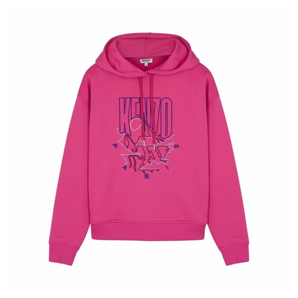 Kenzo Pink Embroidered Cotton-blend Sweatshirt