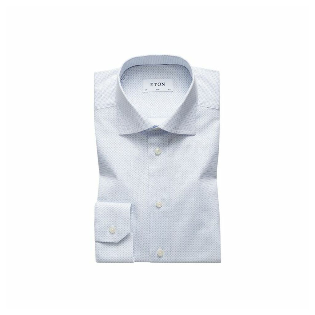 Eton Sky Blue Micro Print Shirt - Slim Fit