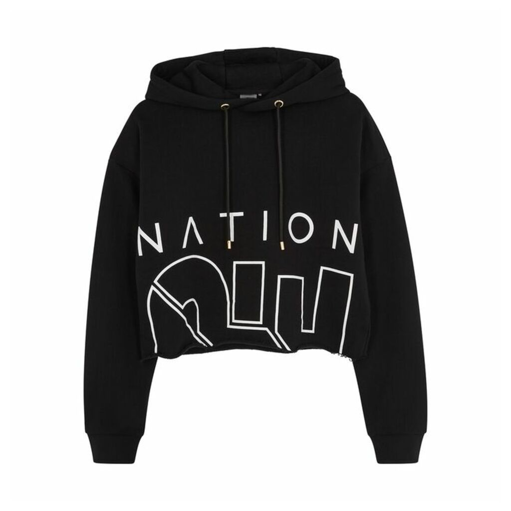 P.E Nation Restart Black Cropped Cotton Sweatshirt