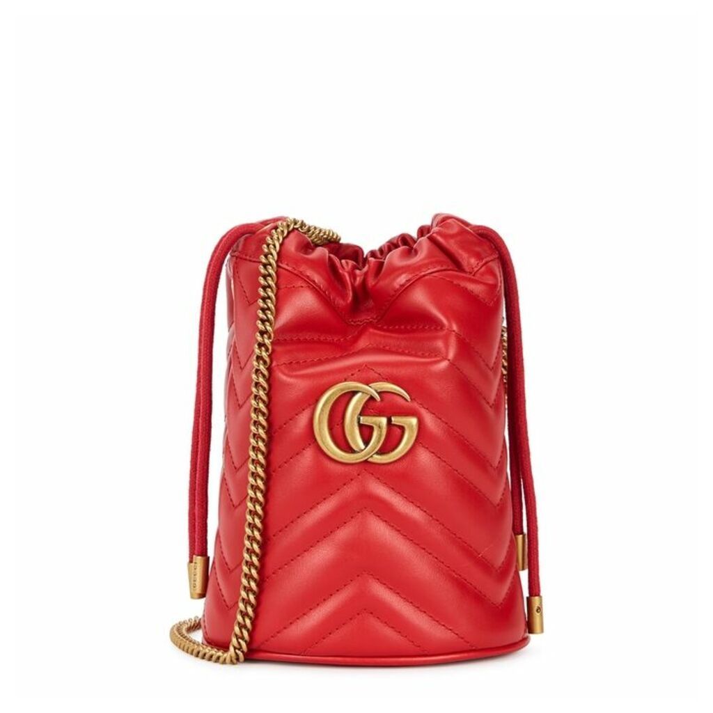 Gucci GG Marmont Mini Leather Bucket Bag