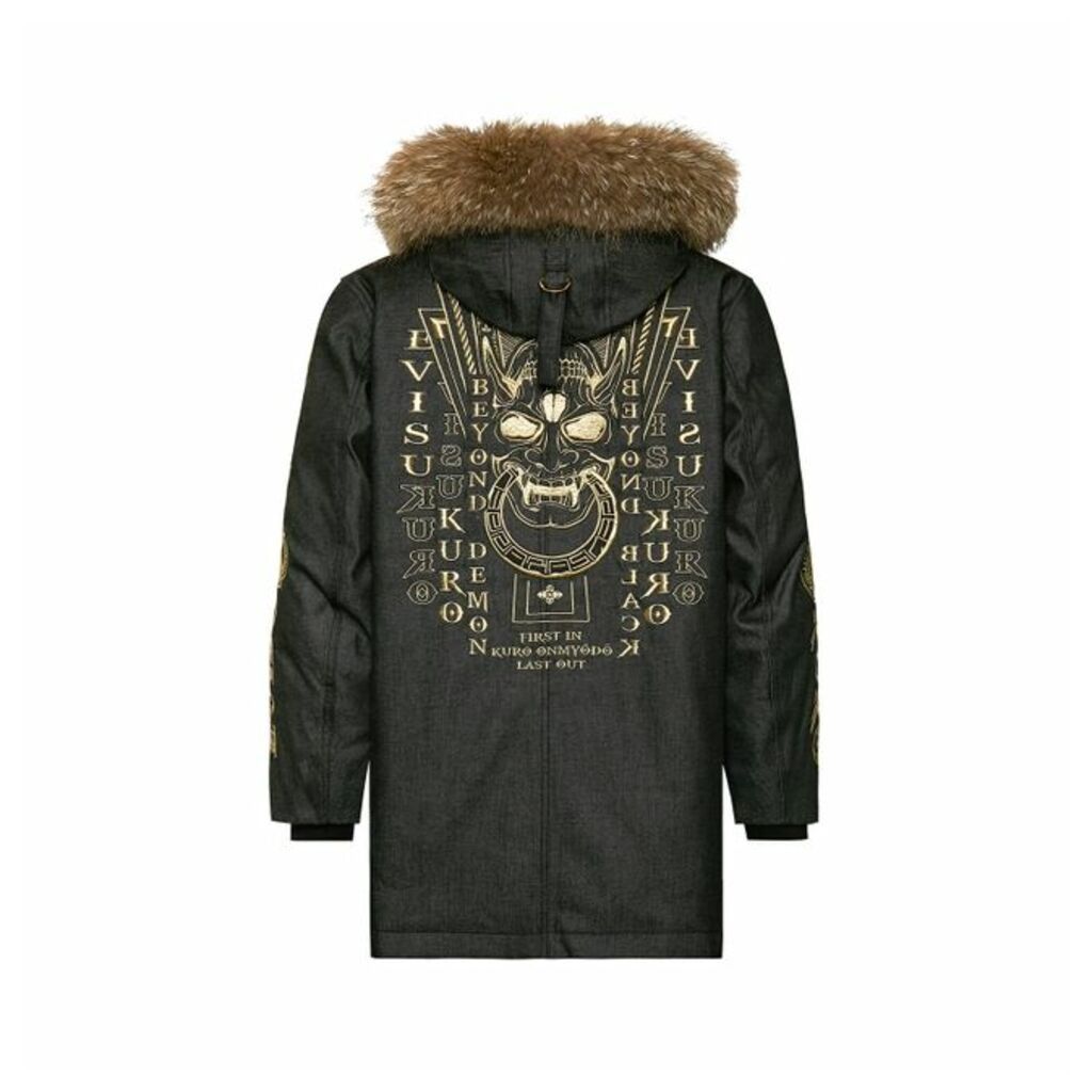 Evisu Hannya Heraldry Fur Hood Down Coat
