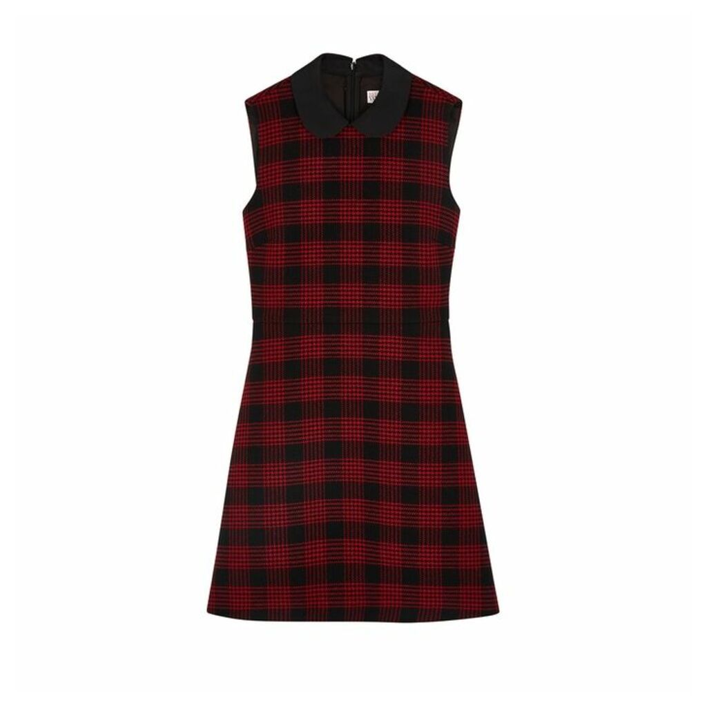 RED Valentino Checked Cotton-blend Mini Dress