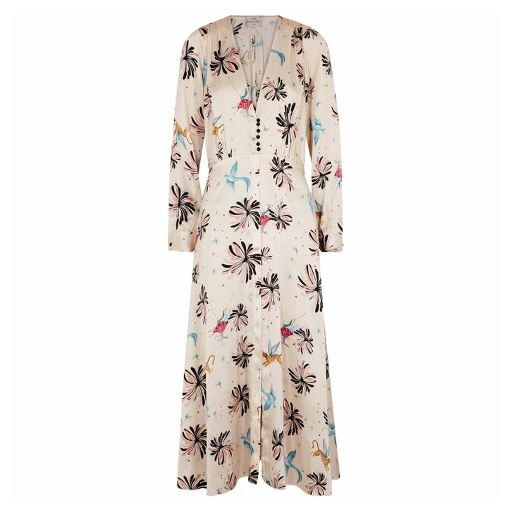 Forte forte Ivory Printed Silk Maxi Dress