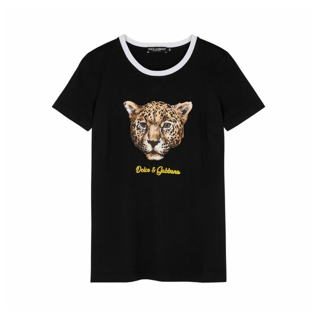 Dolce & Gabbana Leopard-appliquéd Cotton T-shirt