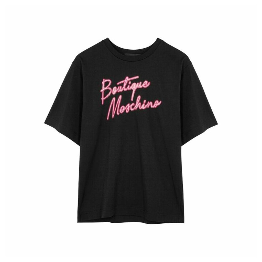 Boutique Moschino Black Logo Cotton T-shirt