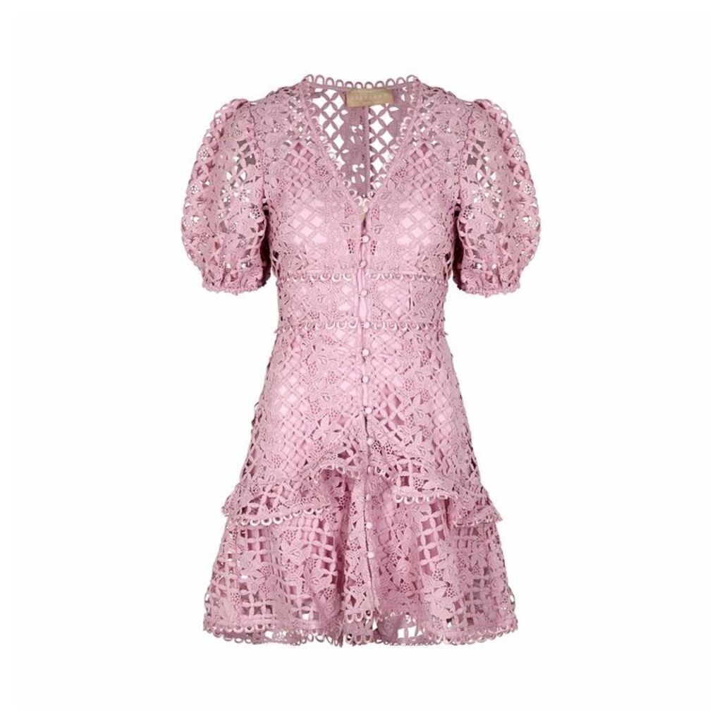 KEEPSAKE Lovable Lilac Guipure Lace Mini Dress