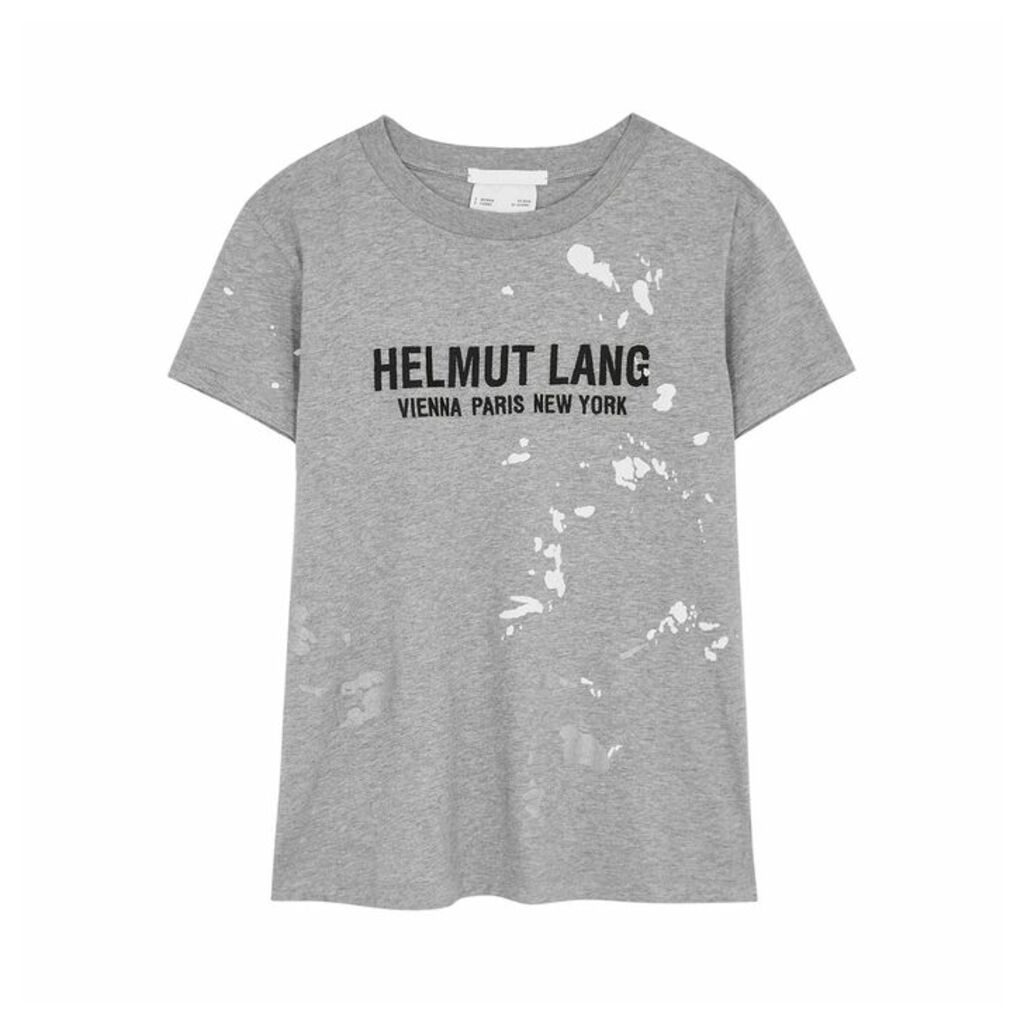 Helmut Lang Baby Painter Grey Logo Cotton T-shirt