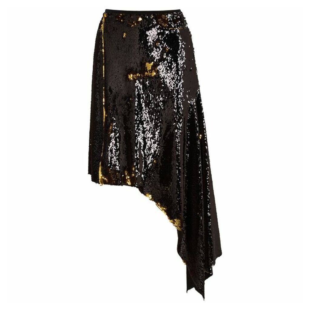MARQUES' ALMEIDA Black Sequin Wrap Skirt