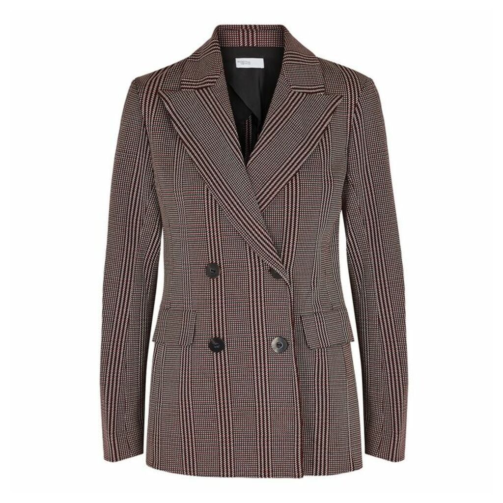 Rosetta Getty Checked Double-breasted Stretch-jersey Blazer