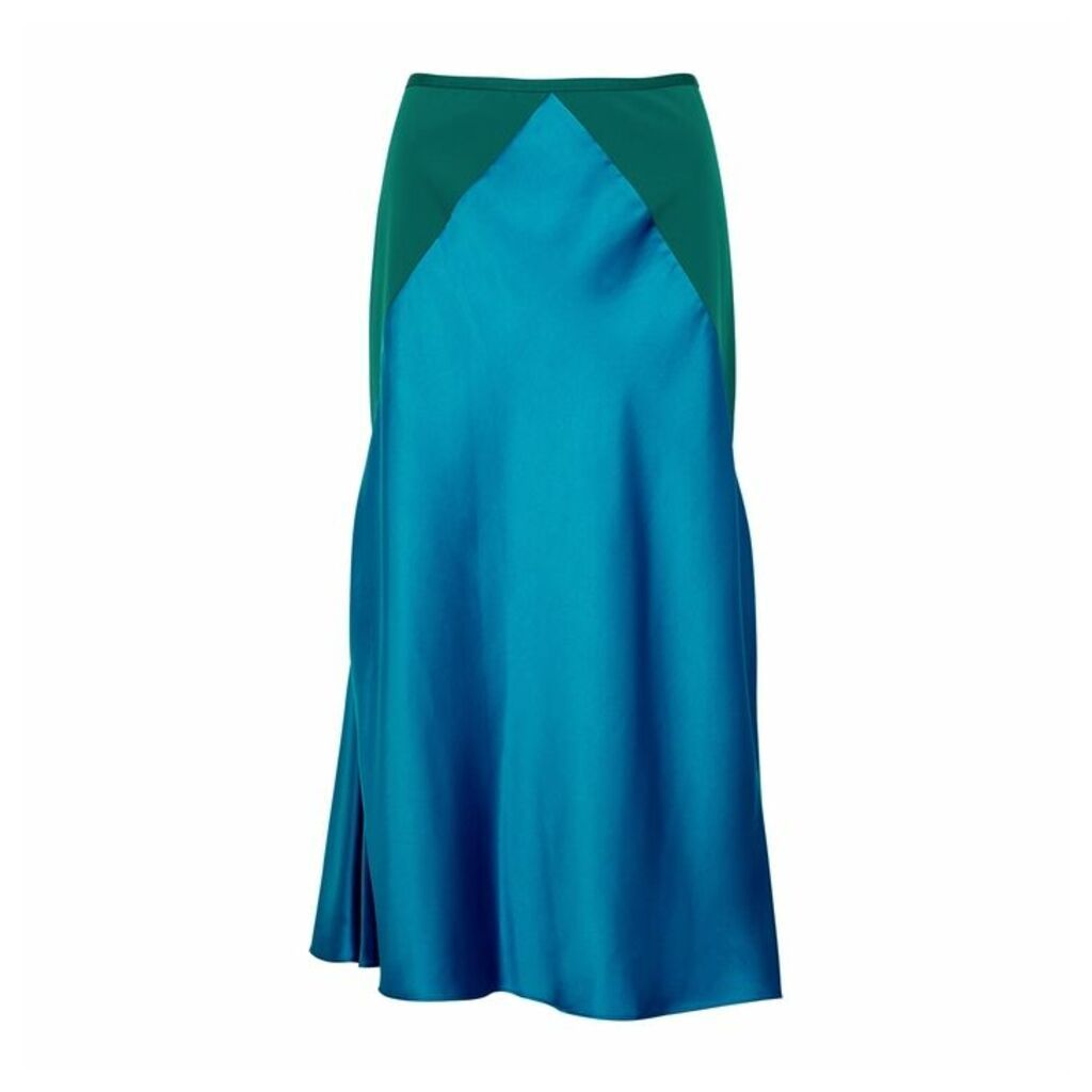 Diane Von Furstenberg Carole Panelled Satin Midi Skirt