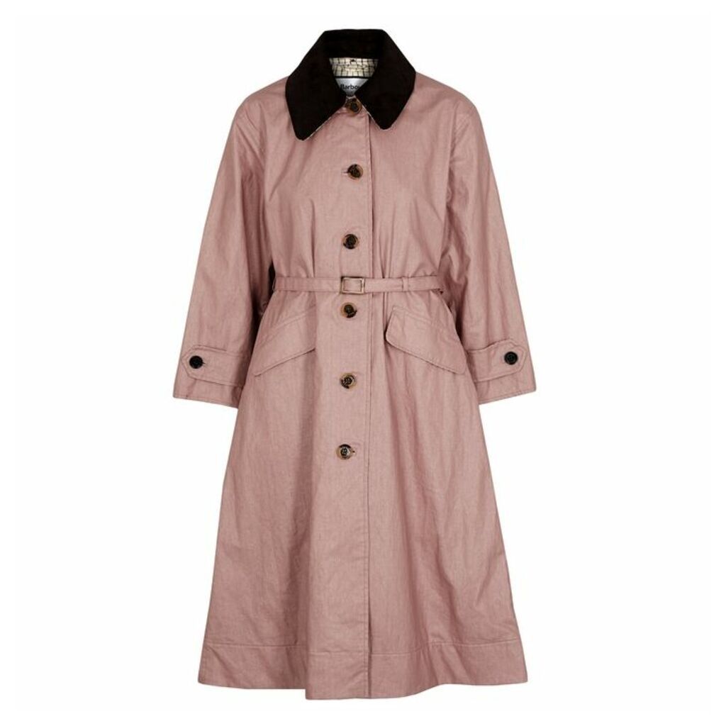 Barbour By ALEXACHUNG Mildred Pink Waxed Linen And Cotton-blend Coat