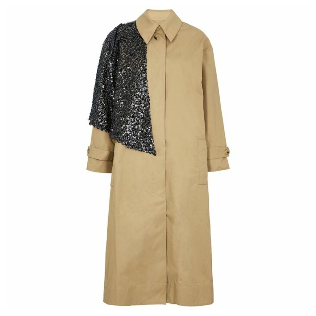Walk Of Shame Camel Cape-effect Twill Trench Coat
