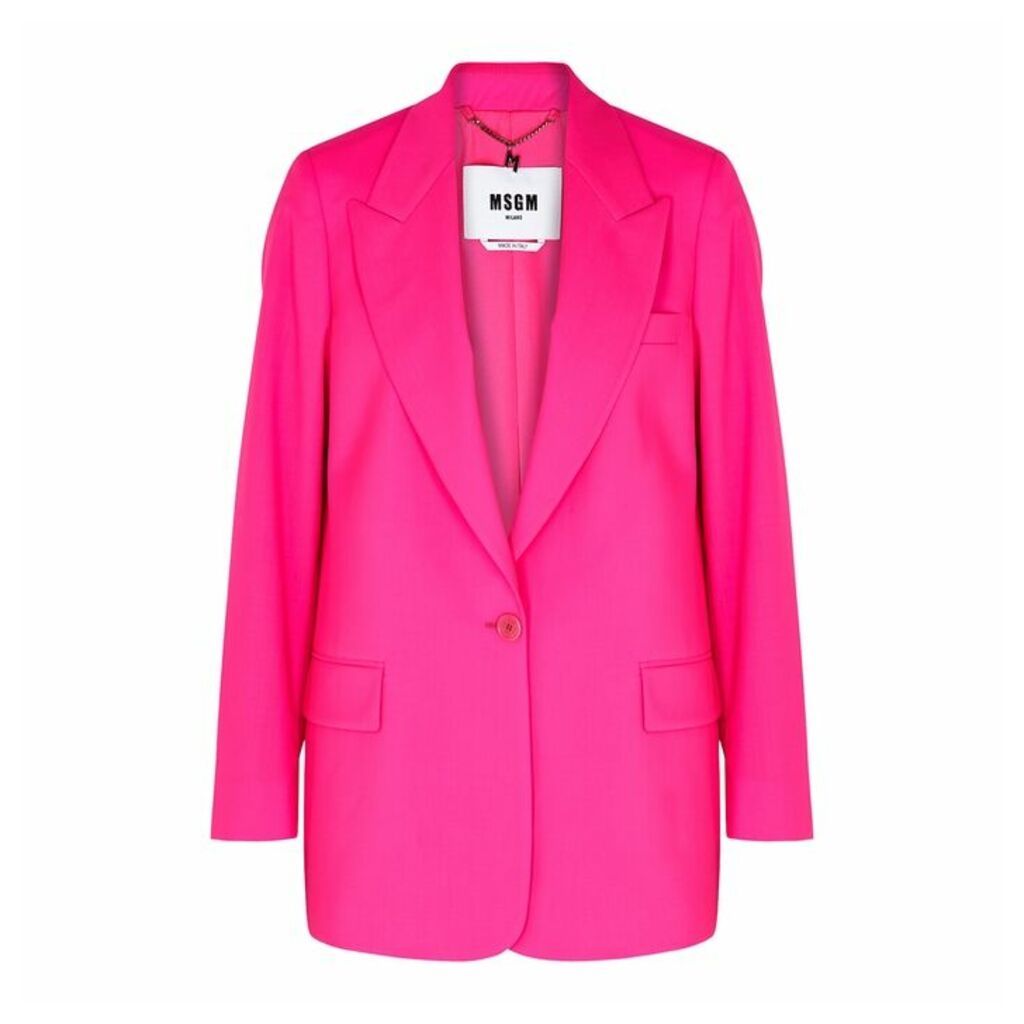 MSGM Neon Pink Wool Blazer