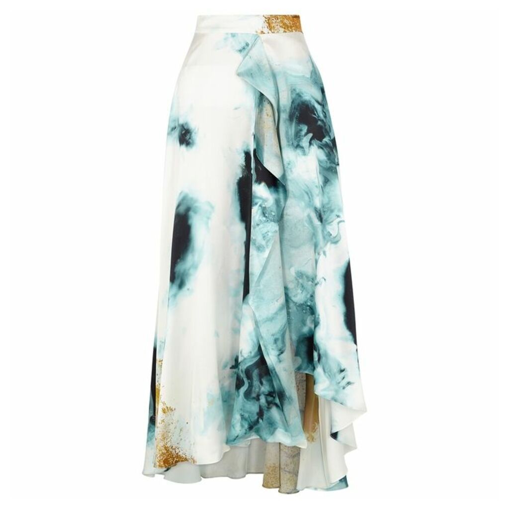 Roksanda Zinja Printed Silk Midi Skirt