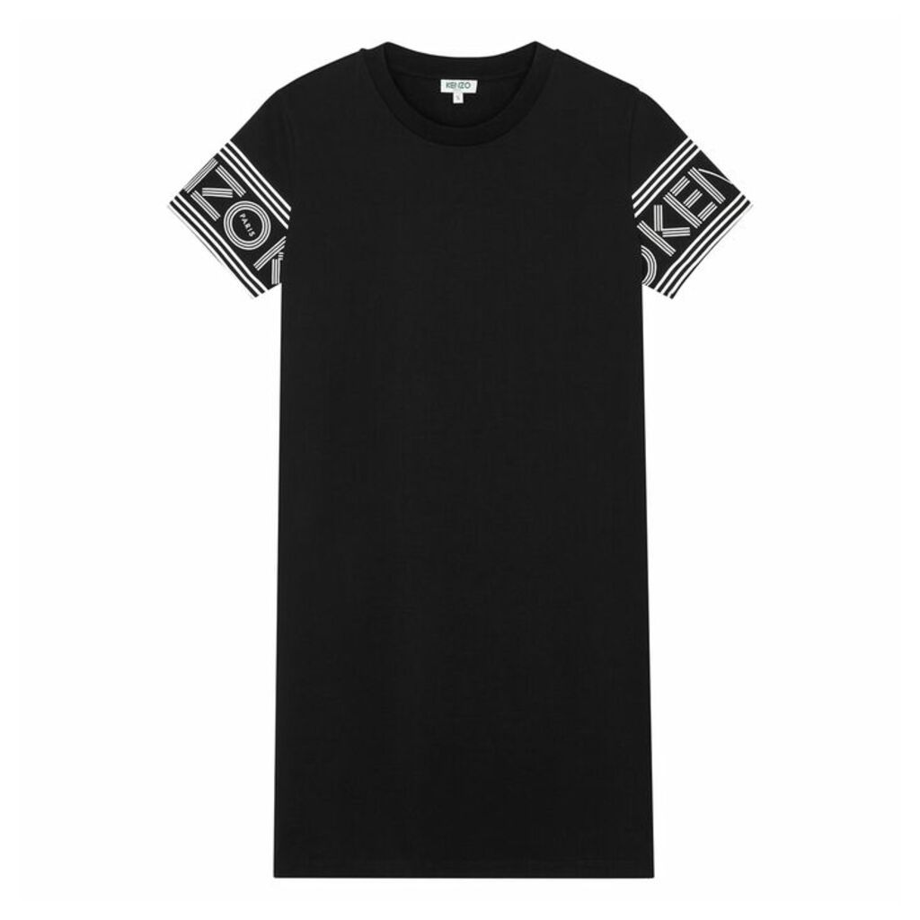 Kenzo Black Logo-print Cotton T-shirt Dress