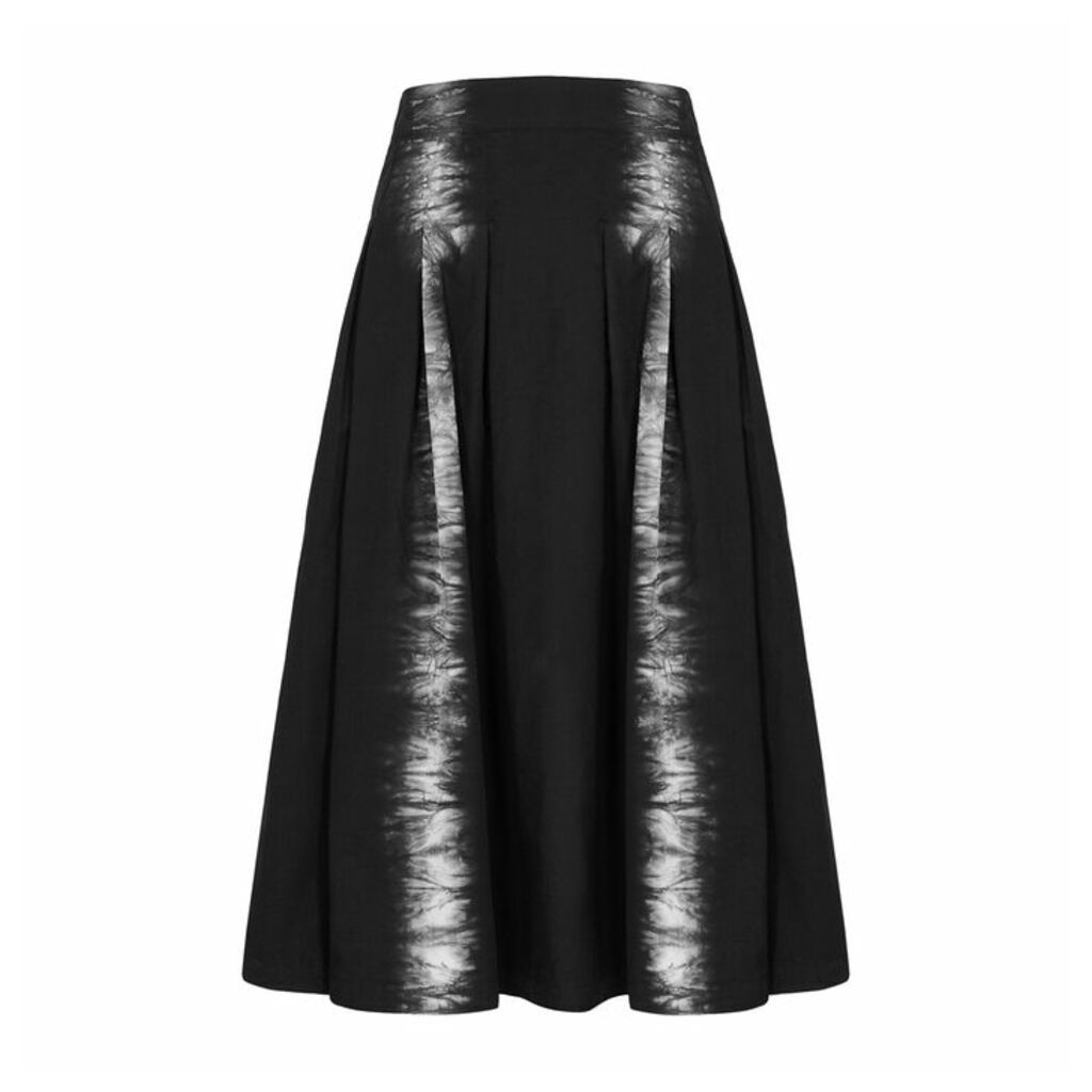 MSGM Monochome Tie-dyed Poplin Midi Skirt