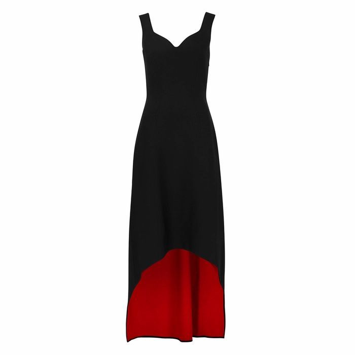 Black Stretch-knit Midi Dress