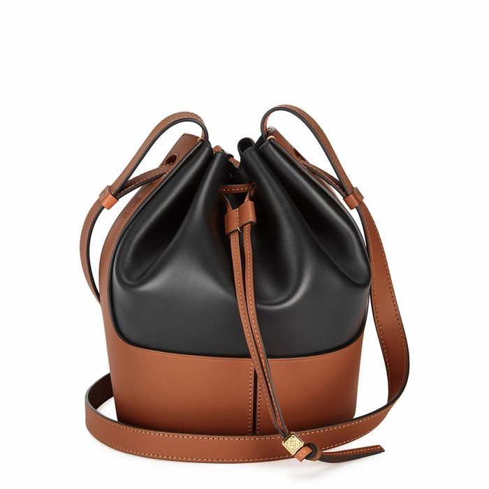 Balloon Small Two-tone Leather Bucket Bag