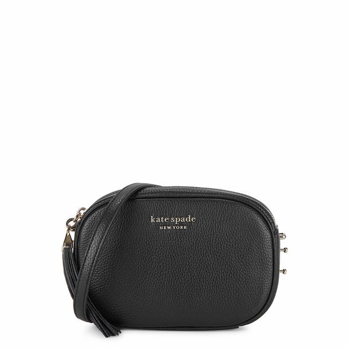 Annabel Black Leather Cross-body Bag