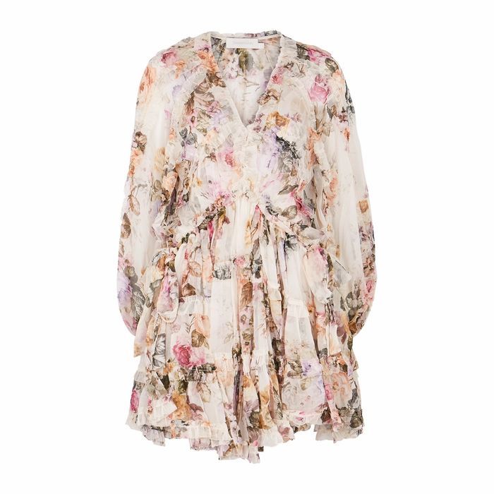 Brighton Floral-print Silk-georgette Mini Dress