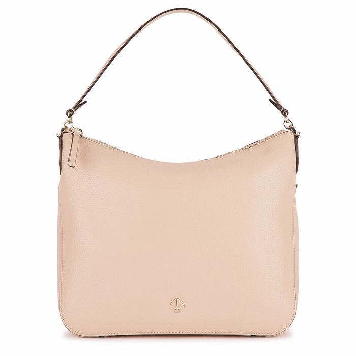 Polly Medium Light Pink Leather Shoulder Bag
