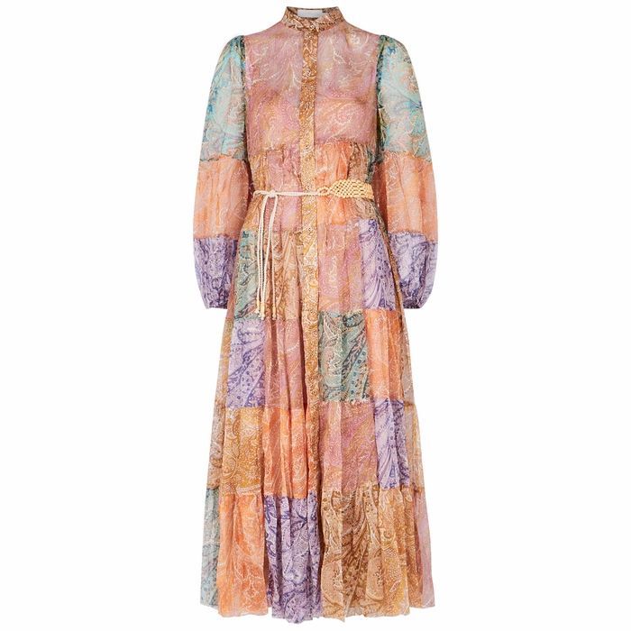 Brighton Printed Silk-georgette Midi Dress