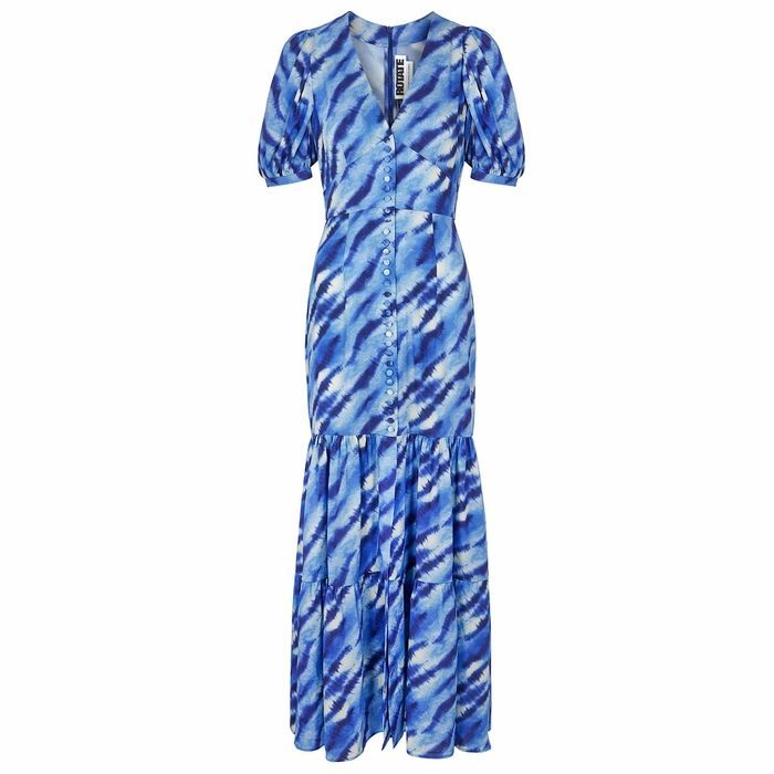 Thora Blue Printed Maxi Dress
