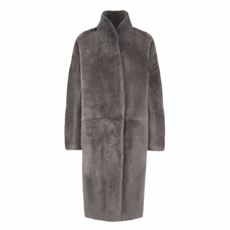 Stand Collar Shearling Coat