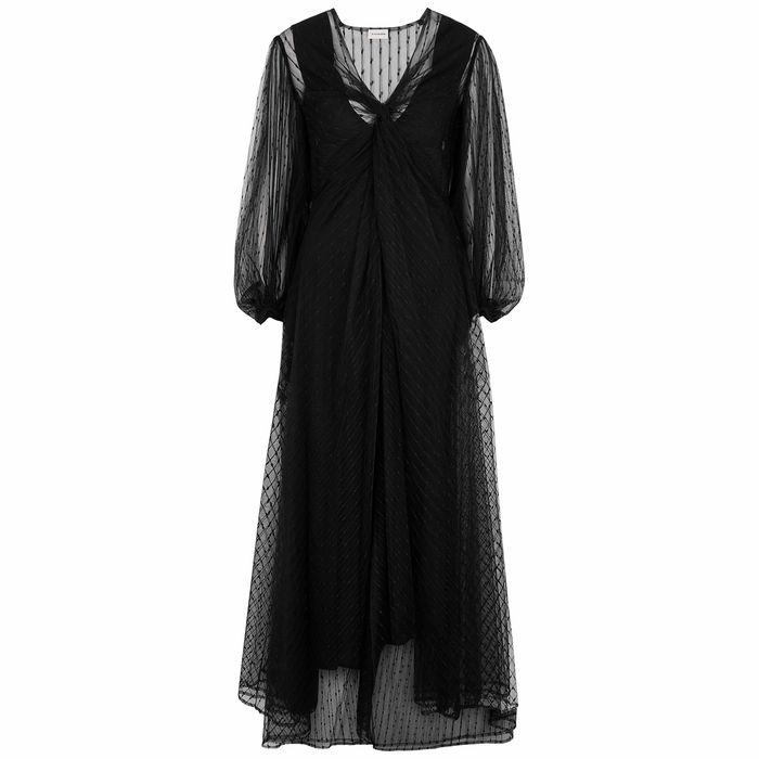 Jaslene Black Tulle Maxi Dress