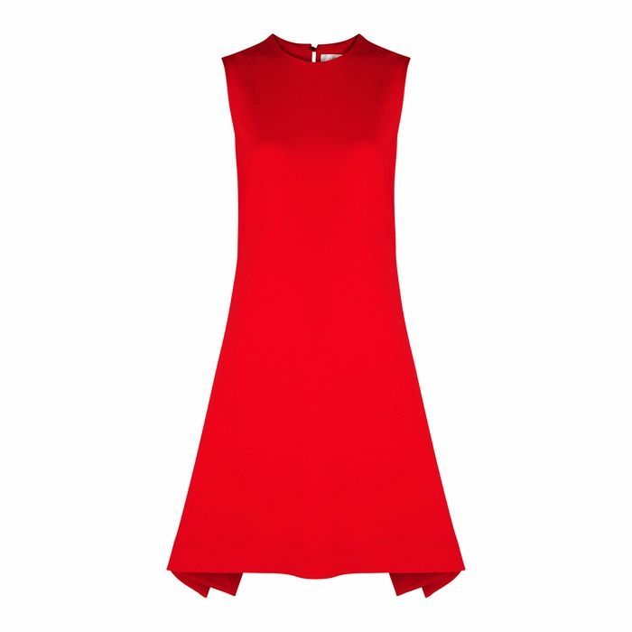 Red Stretch-twill Mini Dress