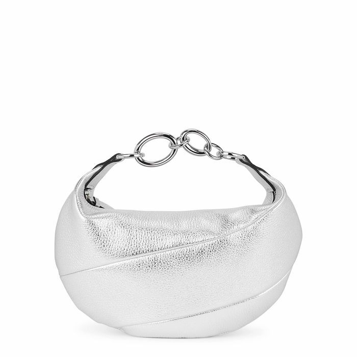 Bougie Silver Grained Leather Top Handle Bag