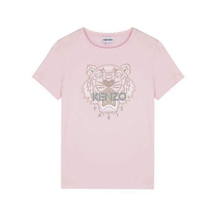 Light Pink Tiger-print Cotton T-shirt