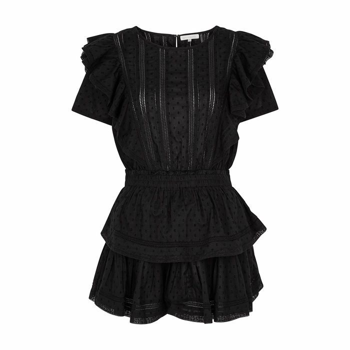 Natasha Black Cotton Mini Dress