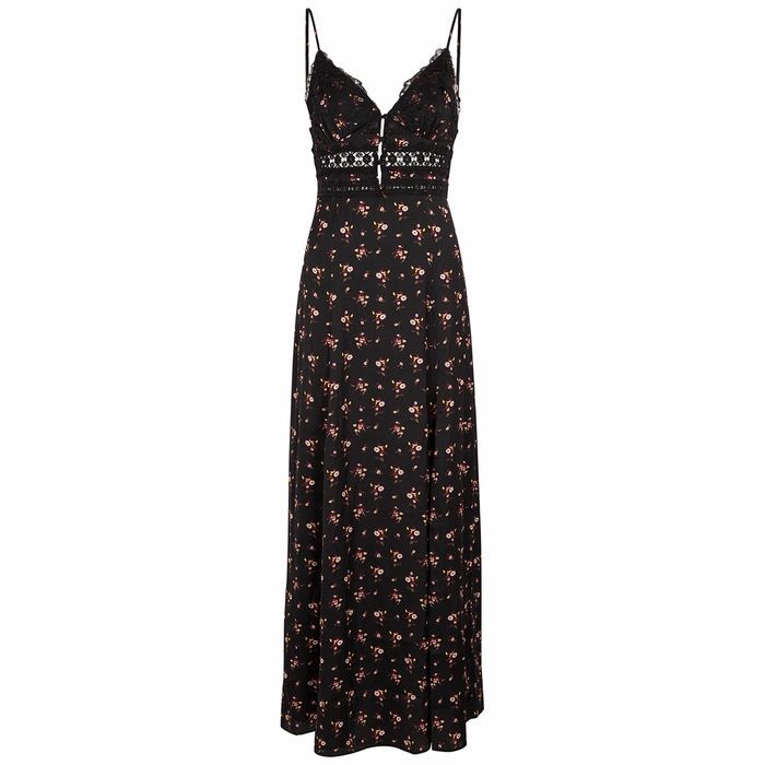 Out & About Floral-print Satin Maxi Dress