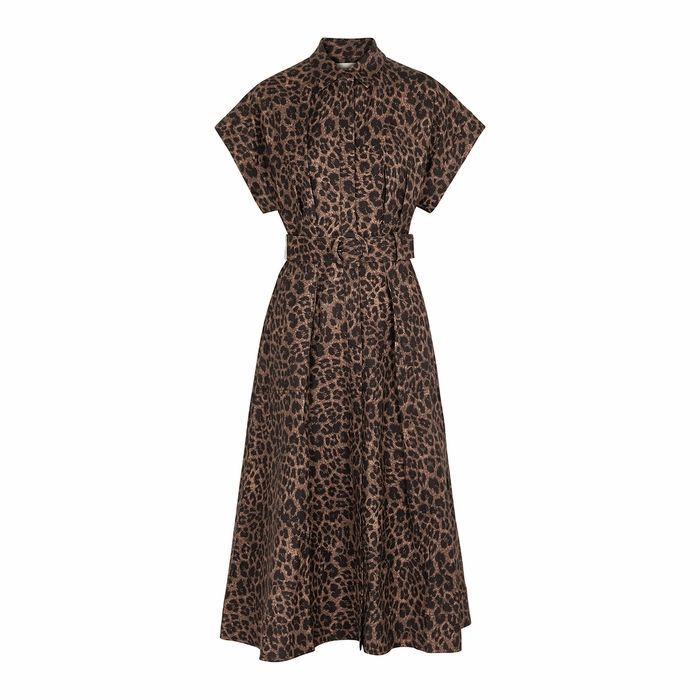 Yasi Leopard-print Linen-blend Shirt Dress