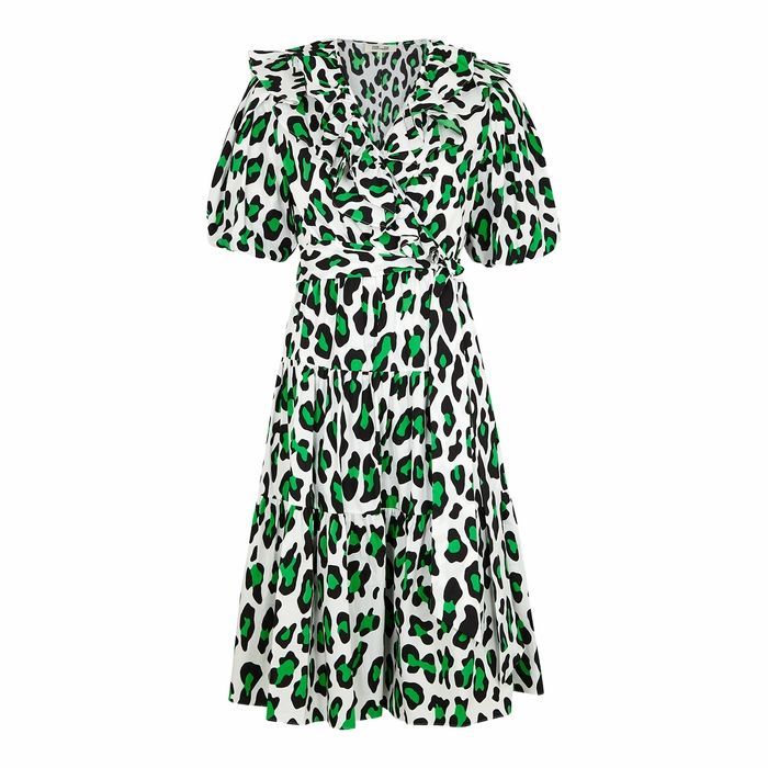Hirita Leopard-print Cotton Wrap Dress
