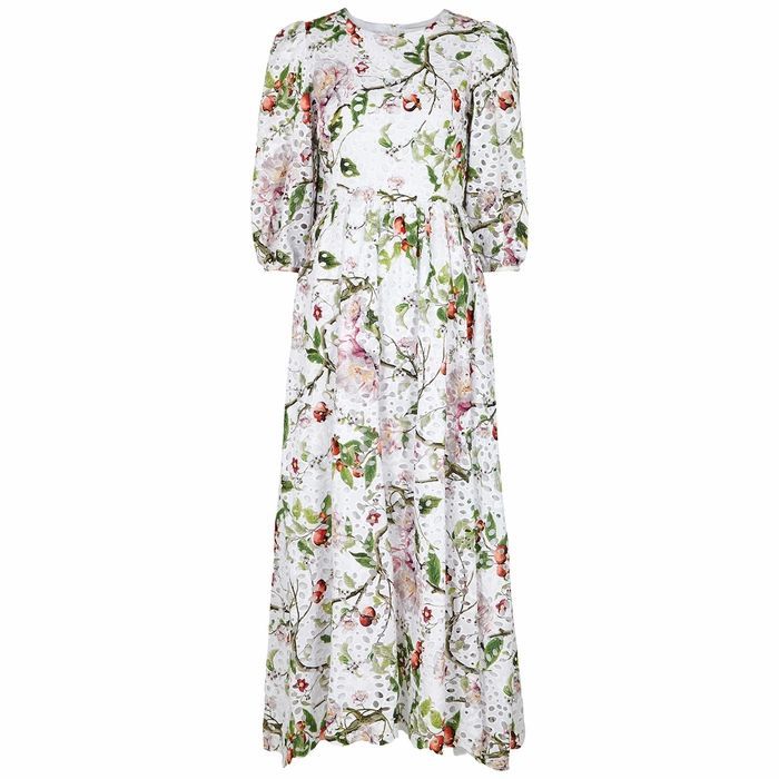 Constance Floral-print Broderie Anglaise Maxi Dress