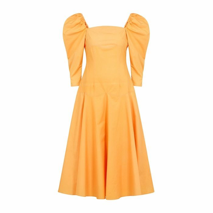Celeste Yellow Cotton Midi Dress