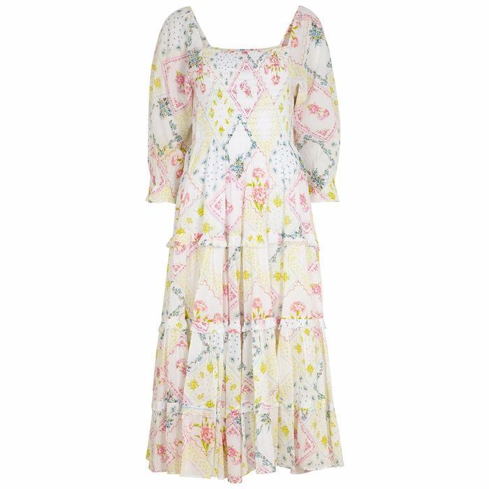 Capri Floral-print Cotton Midi Dress