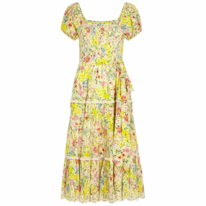 Masie Floral-print Cotton-blend Midi Dress
