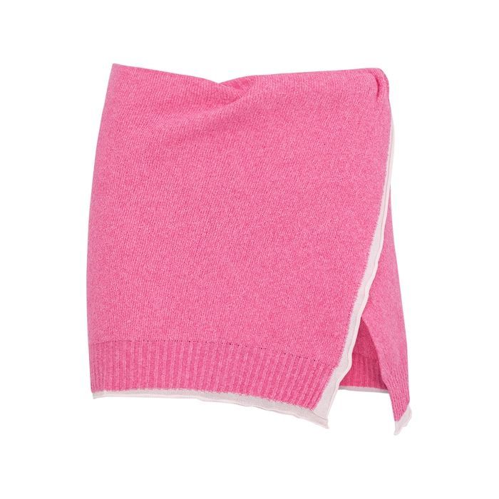 La Jupe Bagnu Pink Knitted Wrap Skirt