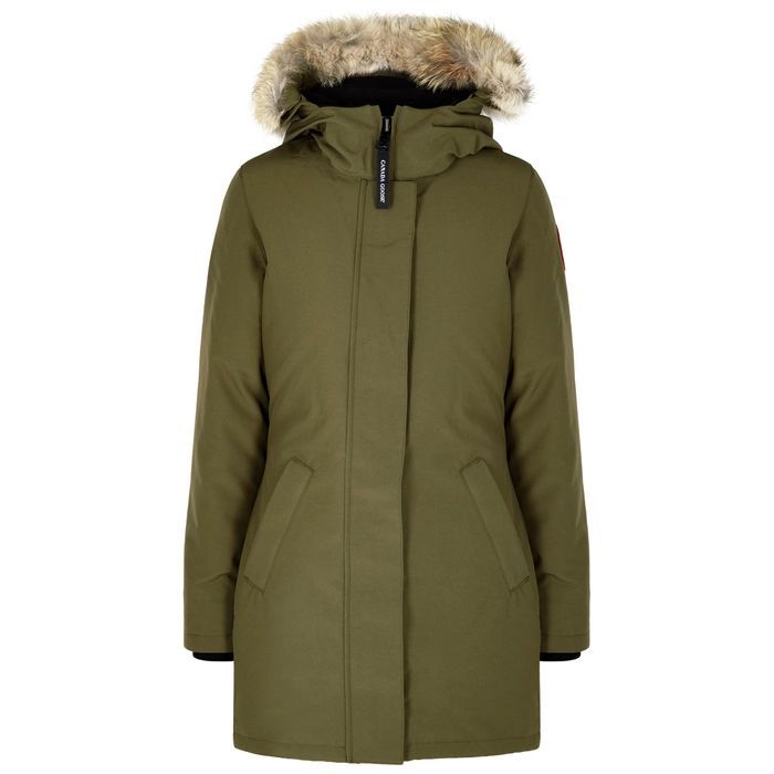 Victoria Army Green Fur-trimmed Parka