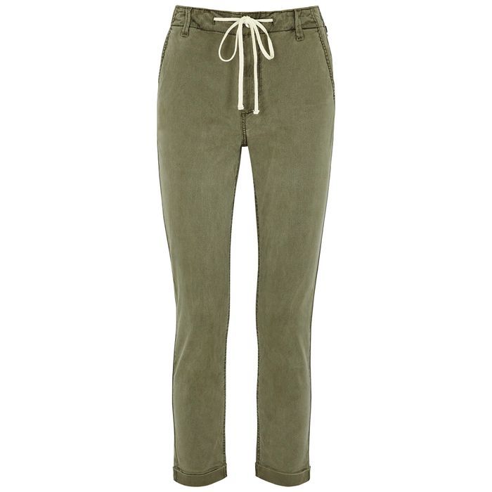 Christy Army Green Slim-leg Trousers