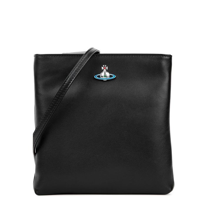 Squire Black Leather Cross-body Bag