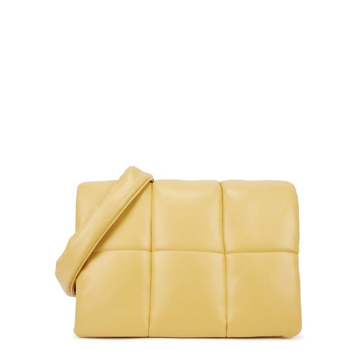 Wanda Yellow Quilted Faux Leather Clutch