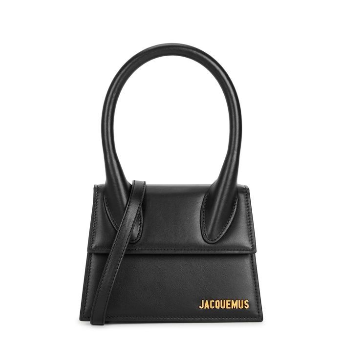 Le Chiquito Moyen Black Leather Top Handle Bag