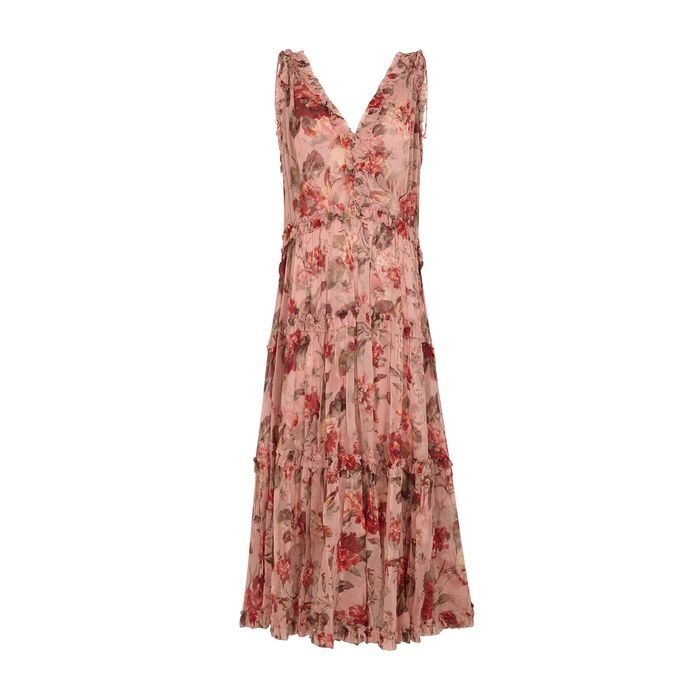 Cassia Floral-print Silk-chiffon Midi Dress
