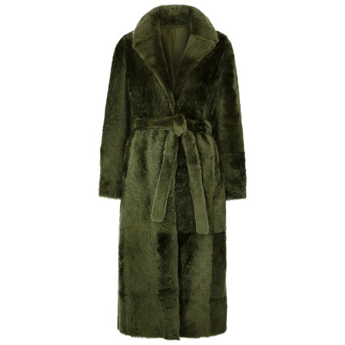 Army Green Reversible Shearling Coat
