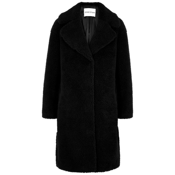 Camille Black Faux Shearling Coat